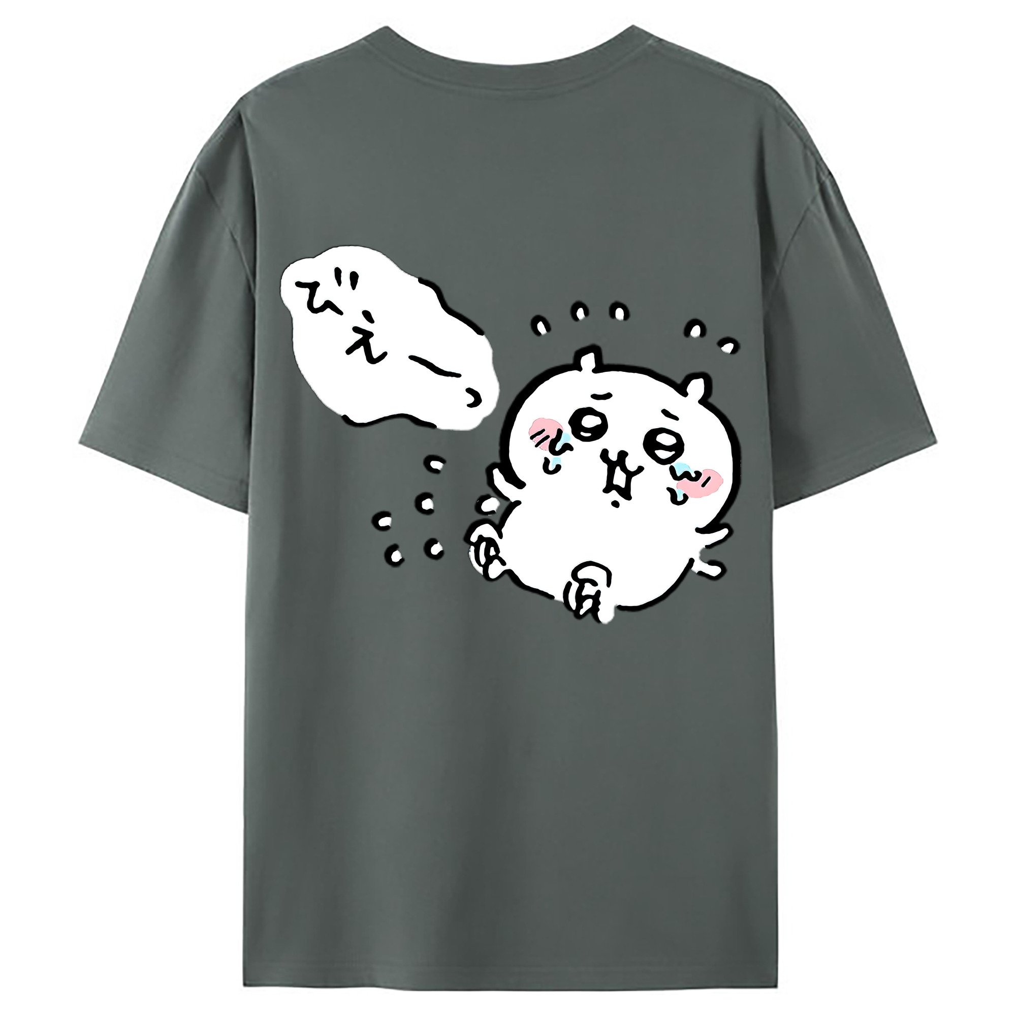（画像用） ちいかわ ちいかわ Chii-kawa chiikawa 綿100％ メンズ半袖Tシャツ（バックプリント） 通気性